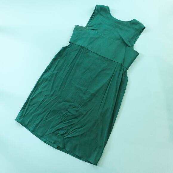 T Alexander Wang Emerald Green Empire Waist Sleeveless Mini Dress Size 4 Silk - Picture 2 of 9